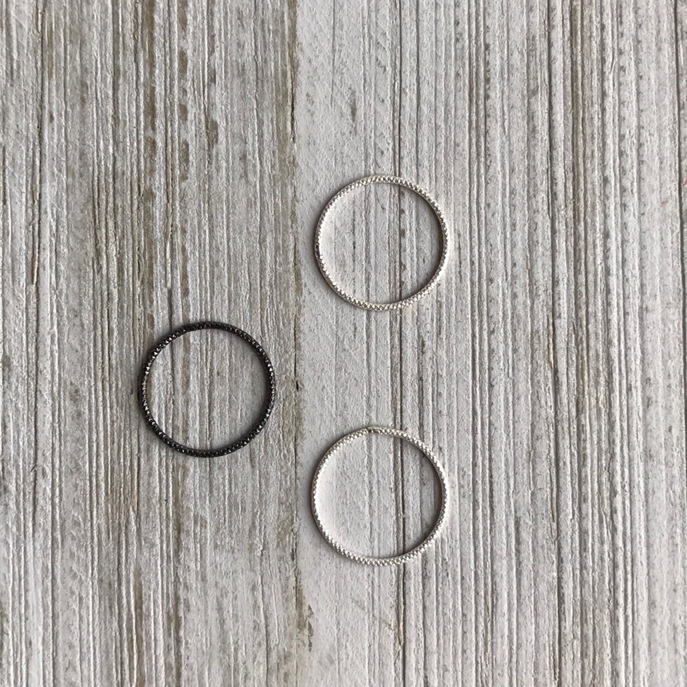 NEW Textured Sterling Silver Midi Stacking Rings - Picture 5 of 7